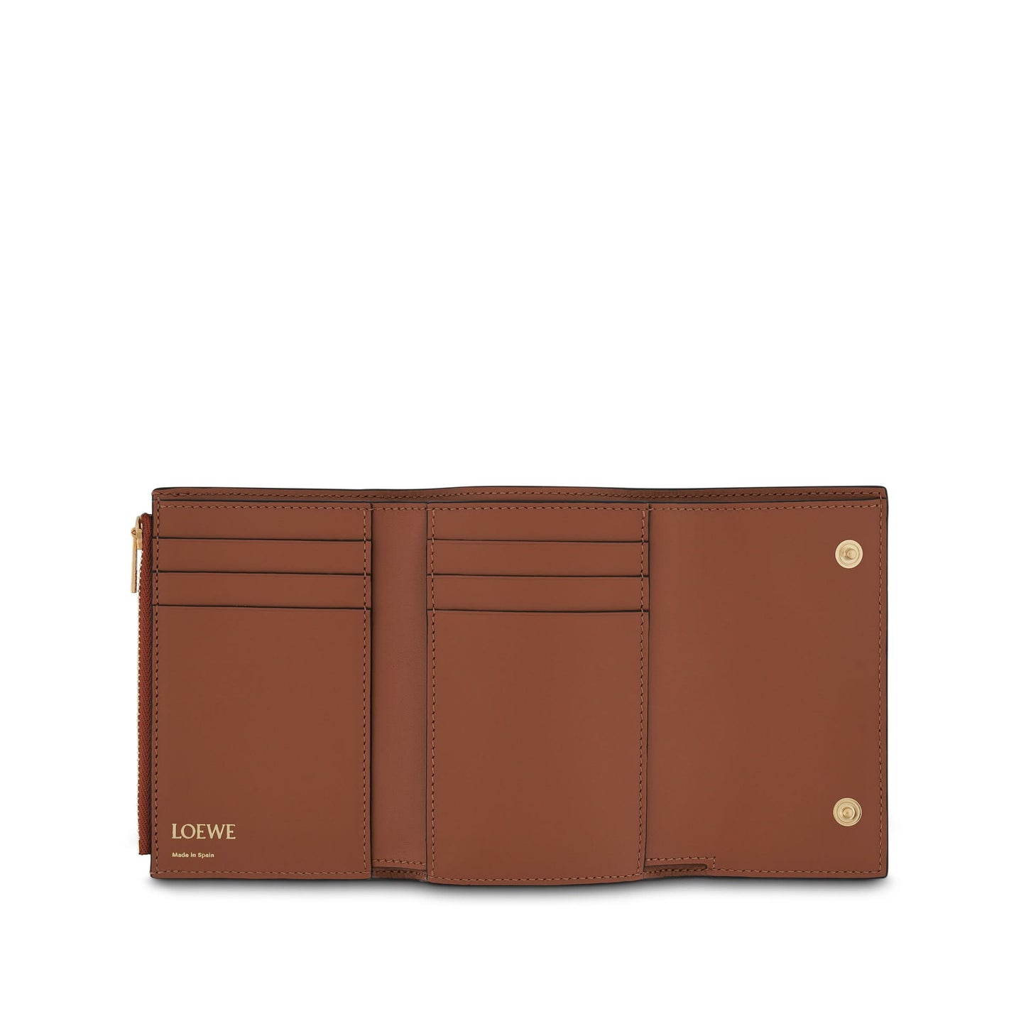 Repeat Small Vertical Wallet in Embossed Calfskin in Tan