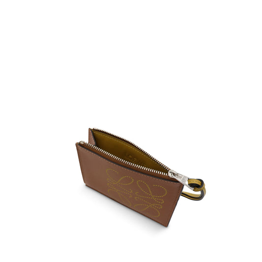 Brand Coin Cardholder in Classic Calfskin in Tan/Ochre