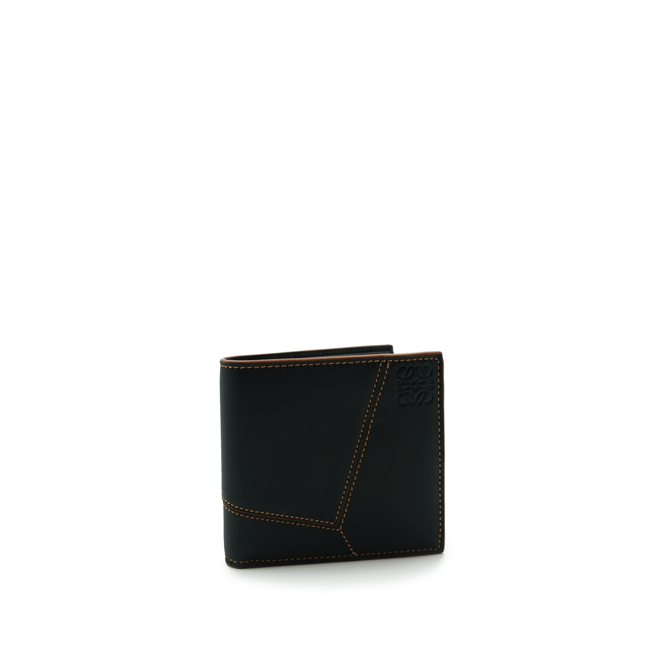 Puzzle Stitches Bifold Coin in Black