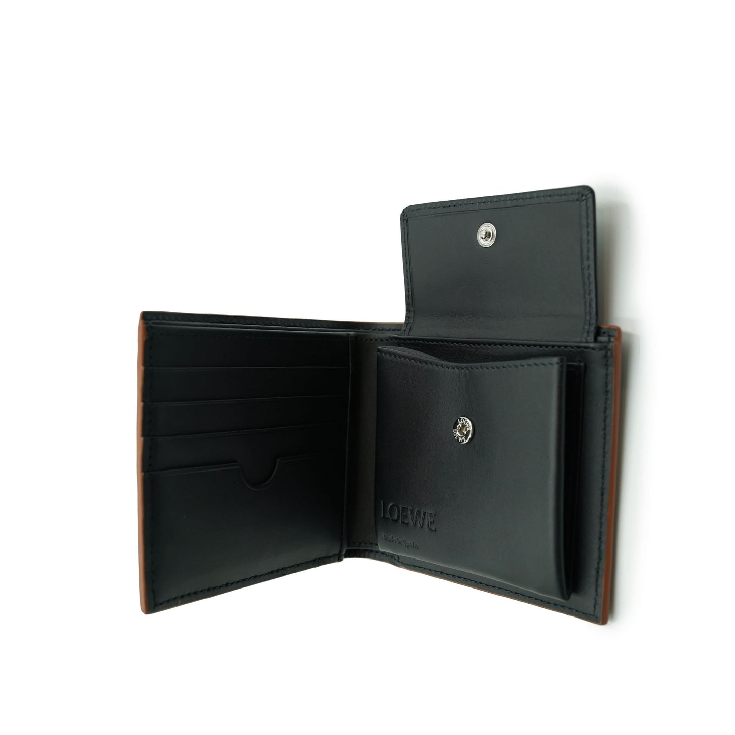 Puzzle Stitches Bifold Coin in Black