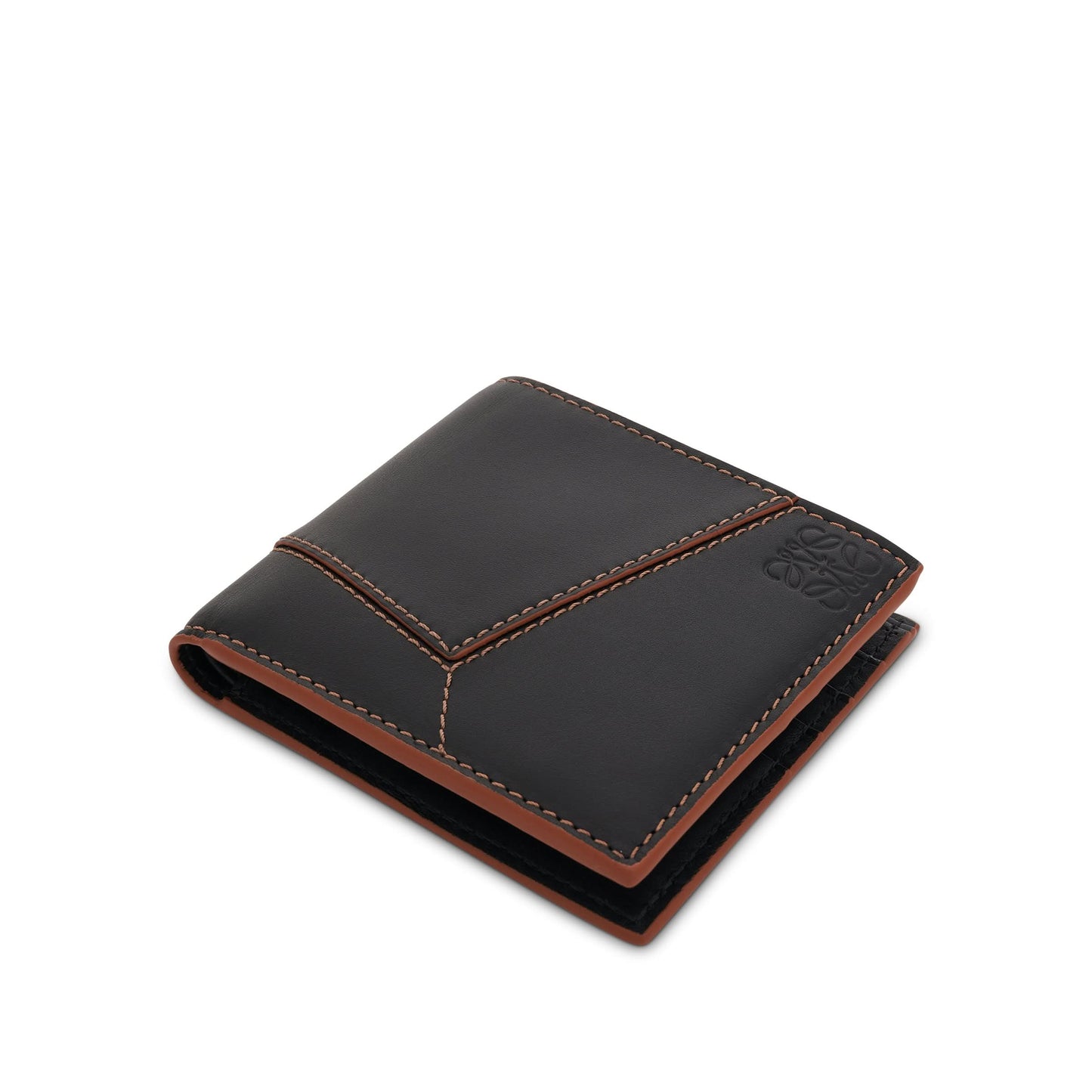 Puzzle Stitches Bifold Wallet in Black