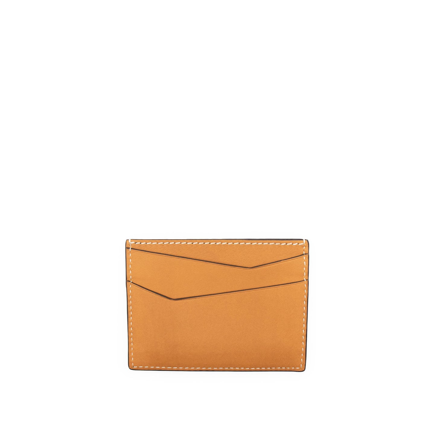 Puzzle Stitches Plain Cardholder in Smooth Calfskin in Light Caramel