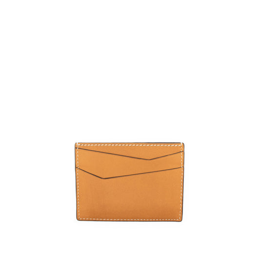 Puzzle Stitches Plain Cardholder in Smooth Calfskin in Light Caramel