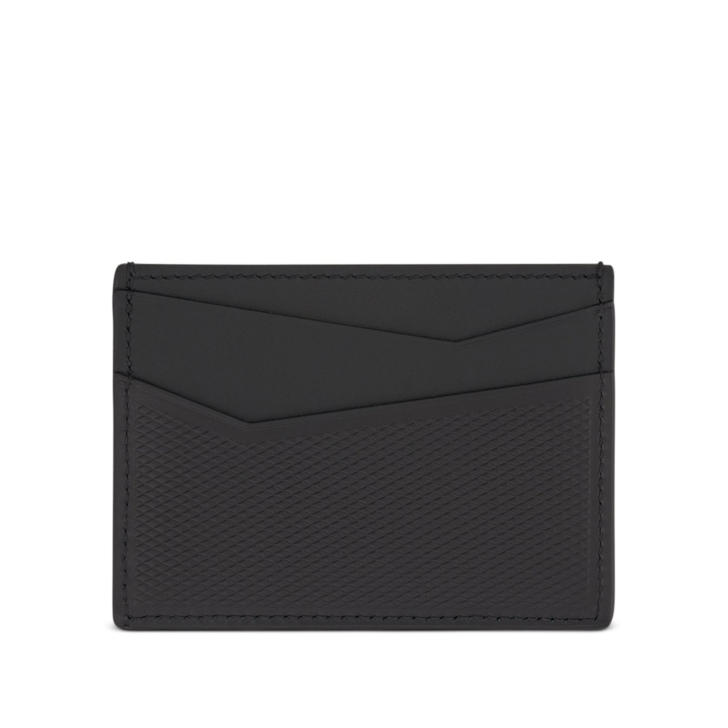 Puzzle Plain Cardholder in Diamond Calfskin in Black