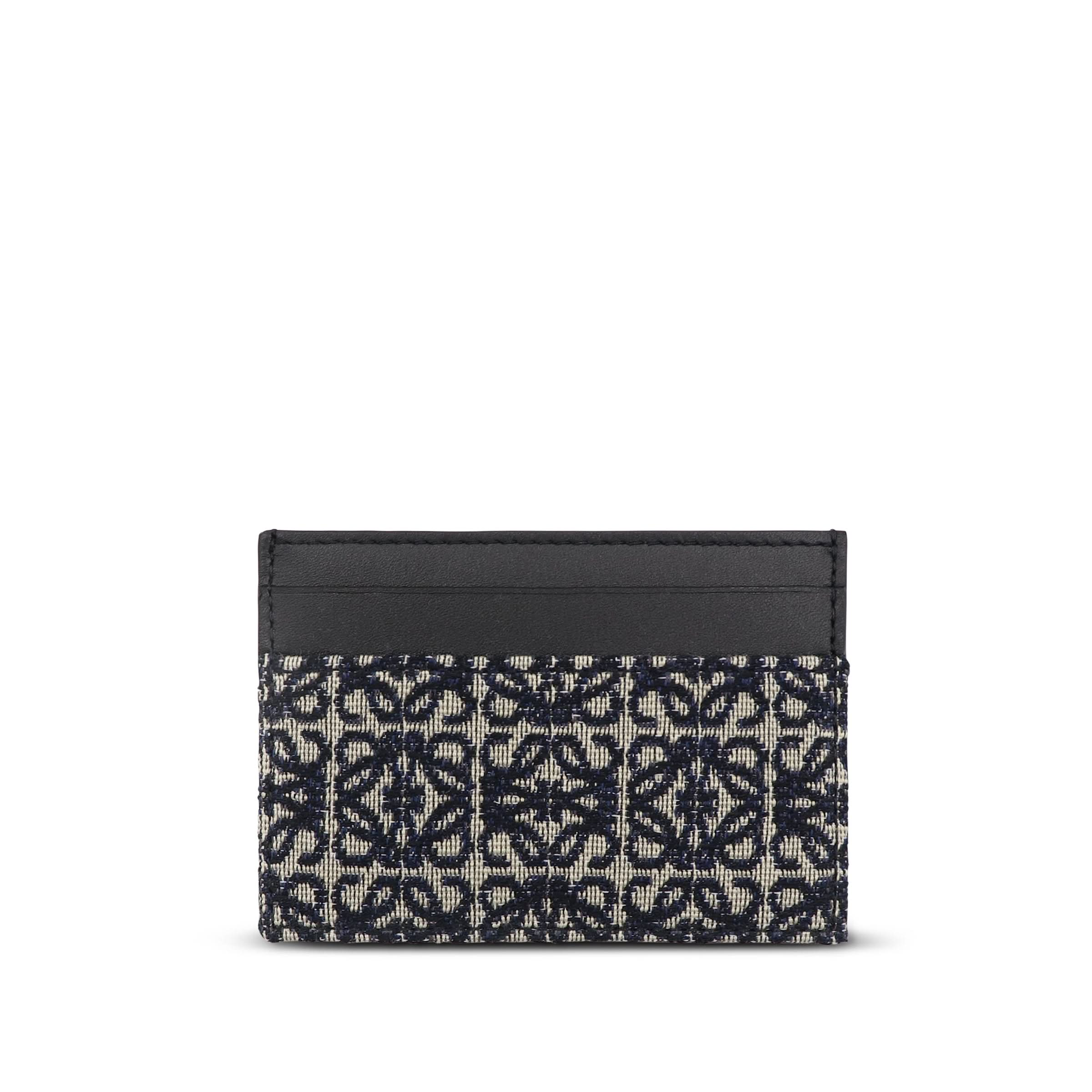 Cardholder in Anagram Jacquard and Calfskin in Navy