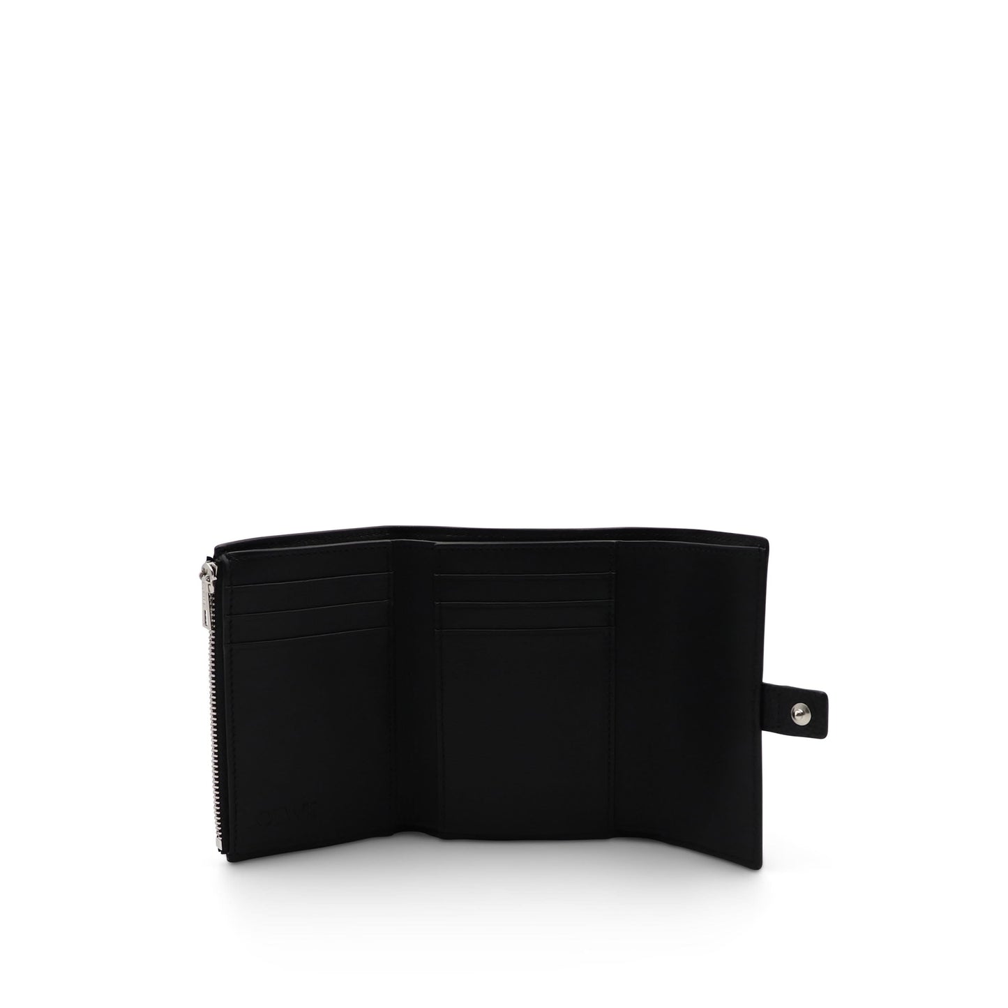 Small Vertical Wallet in Soft Grained Calfskin in Black