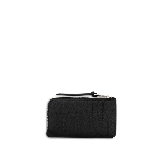 Coin Cardholder in Soft Grained Calfskin in Black