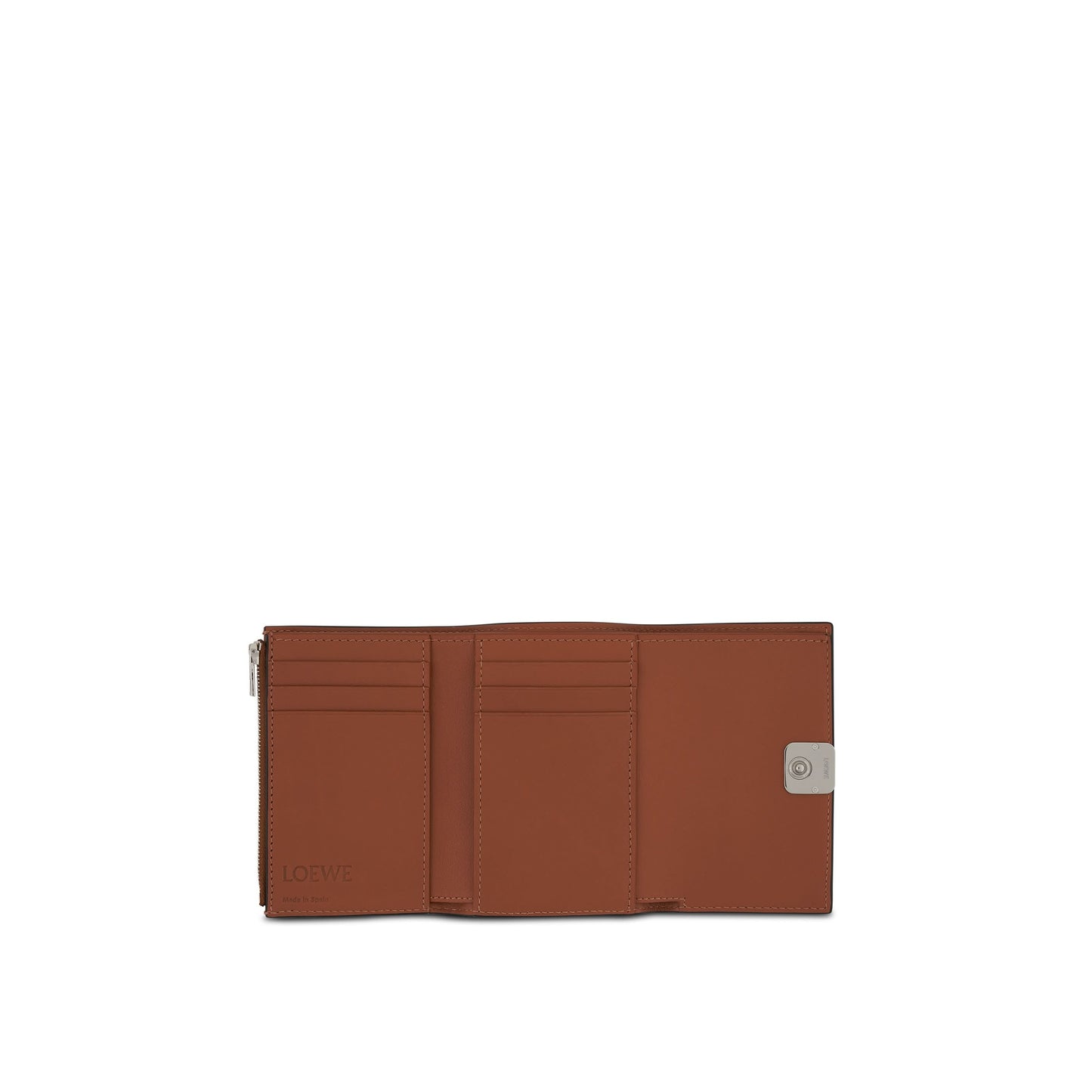 Anagram Small Vertical Wallet in Pebble Grain Calfskin in Tan