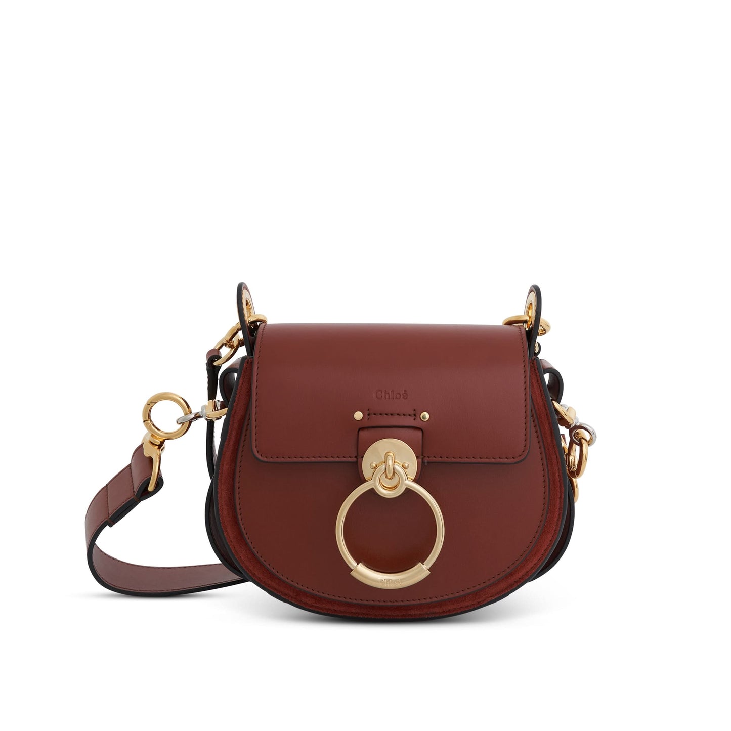 Small Tess Day Bag in Shiny 
Suede Calfskin in Sepia Brown