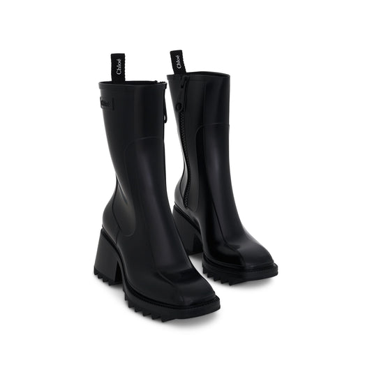 Betty Rain Boot in Black PVC