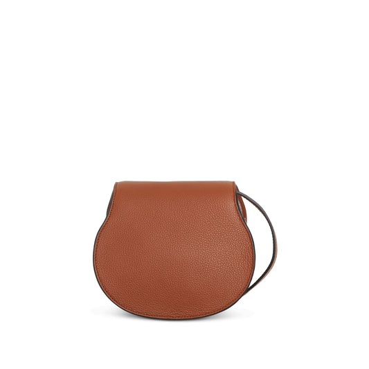 Marcie Saddle Mini Bag in Grained Calfskin in Tan