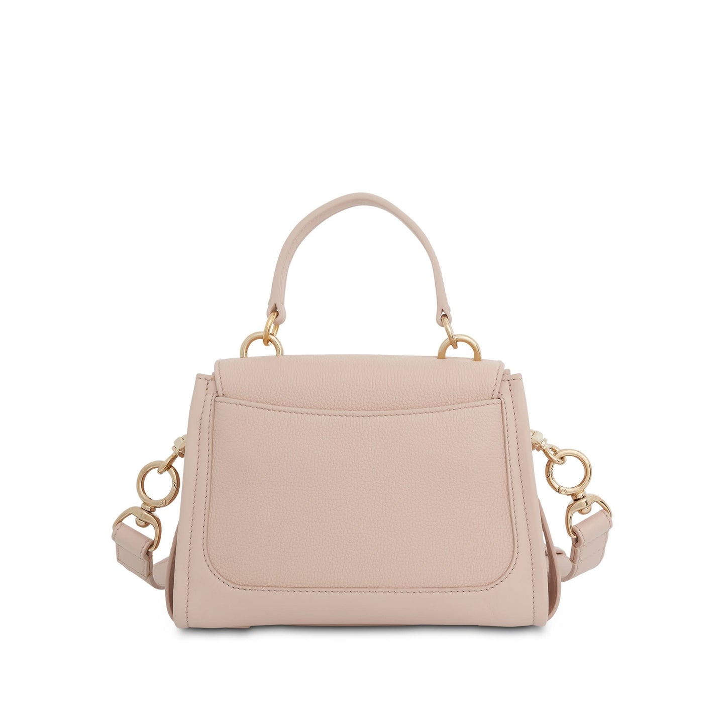 Mini Tess Day Bag in Grained 
Shiny Calfskin in Cement Pink