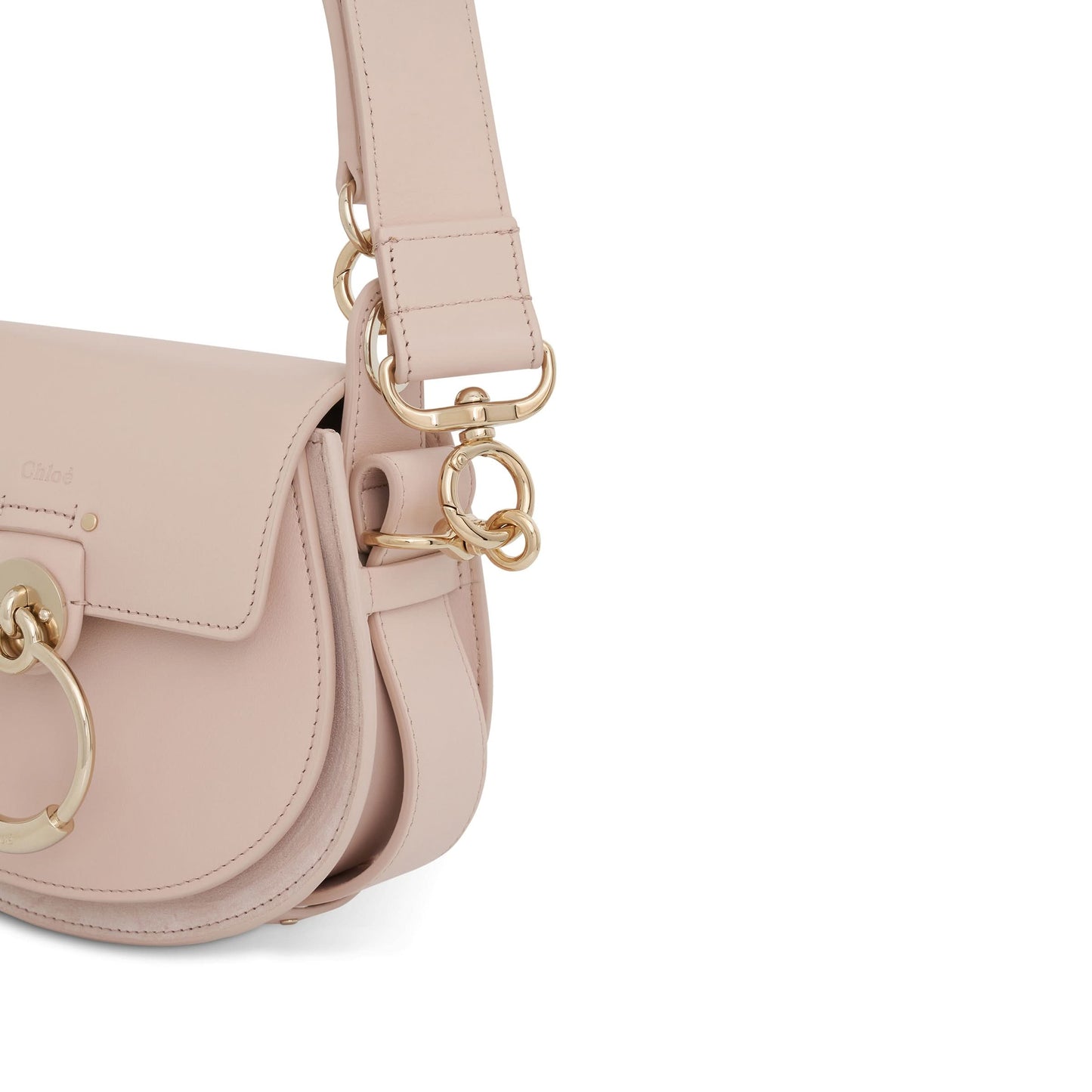 Tess Small Bag in Shiny and Suede Calfskin in Cement Pink