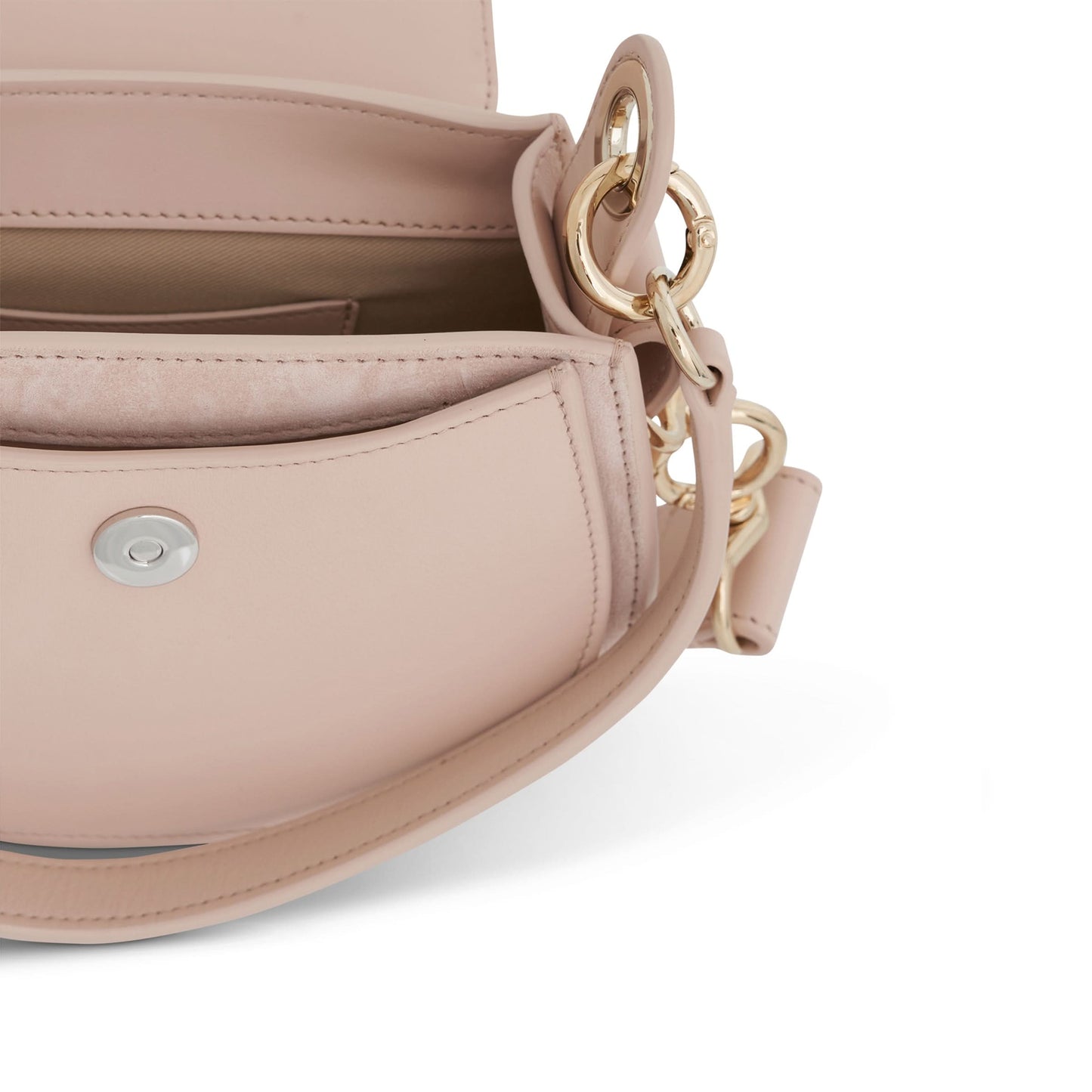 Tess Small Bag in Shiny and Suede Calfskin in Cement Pink