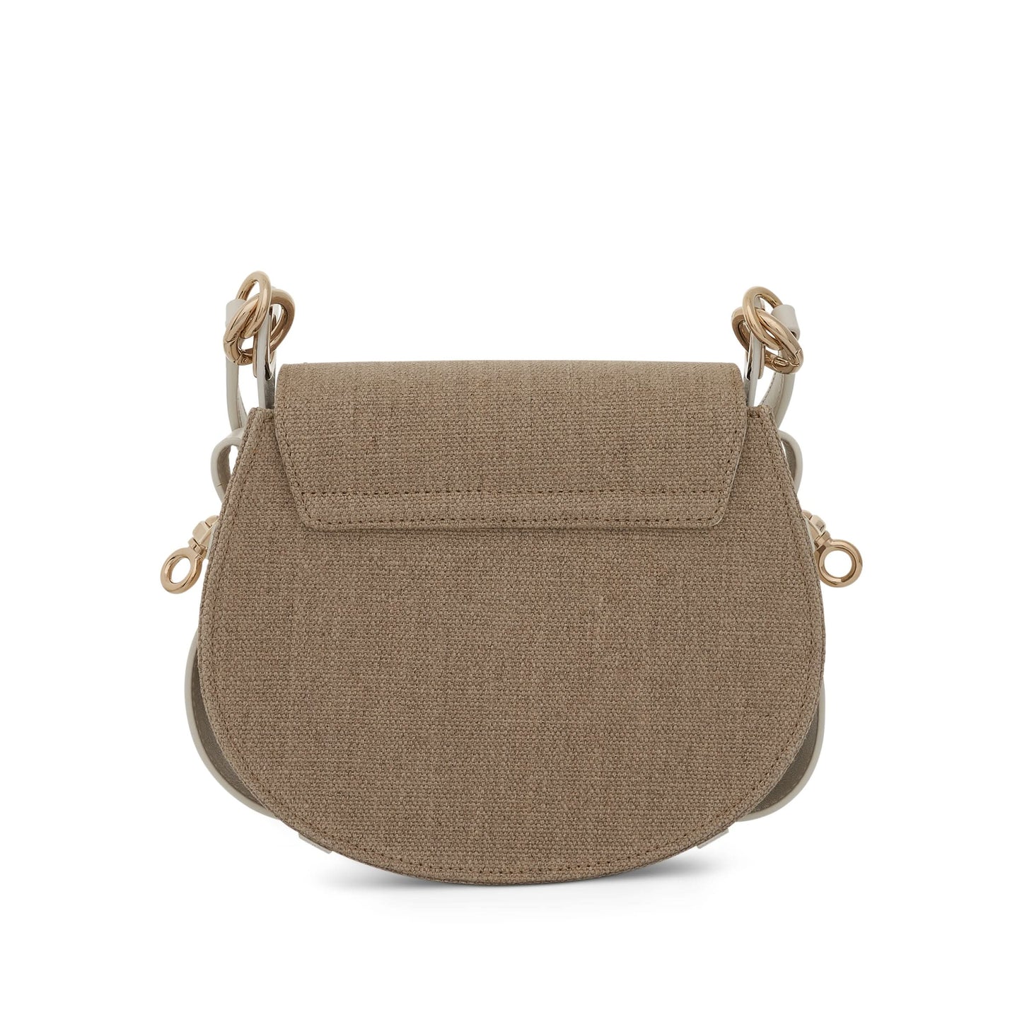 Small Tess Bag in Linen Canvas 
Shiny Calfskin in Sand