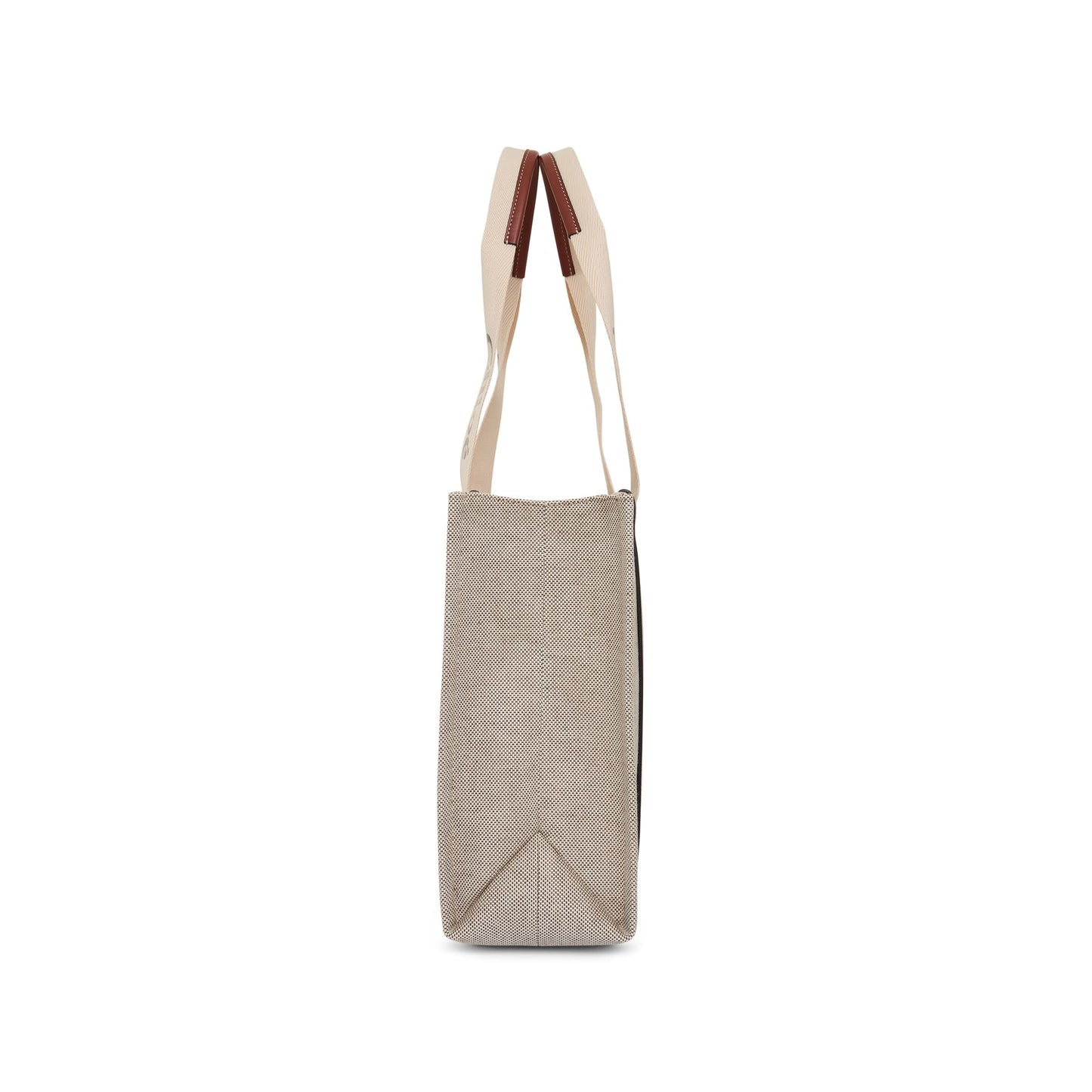 Medium Eco Woody Tote Bag with Strap in White/Brown