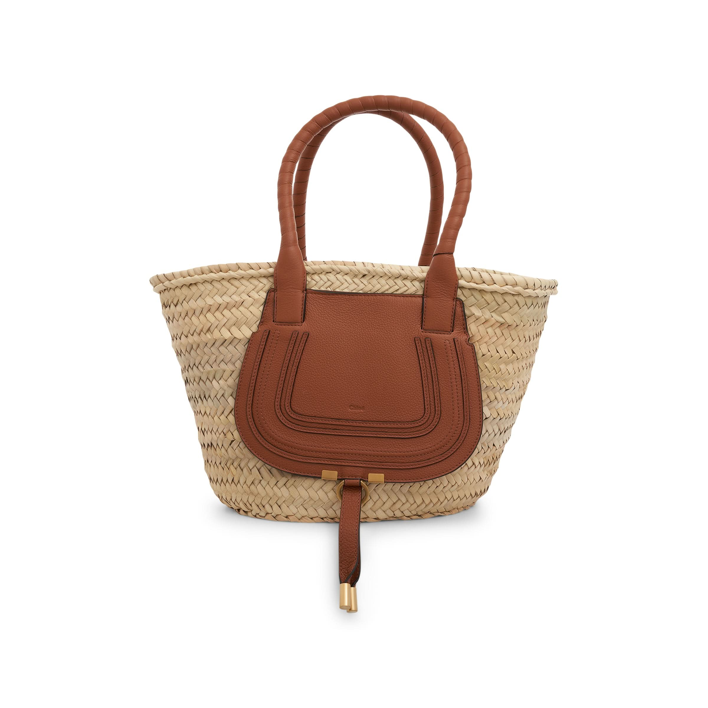 Medium Marcie Basket Bag in Tan