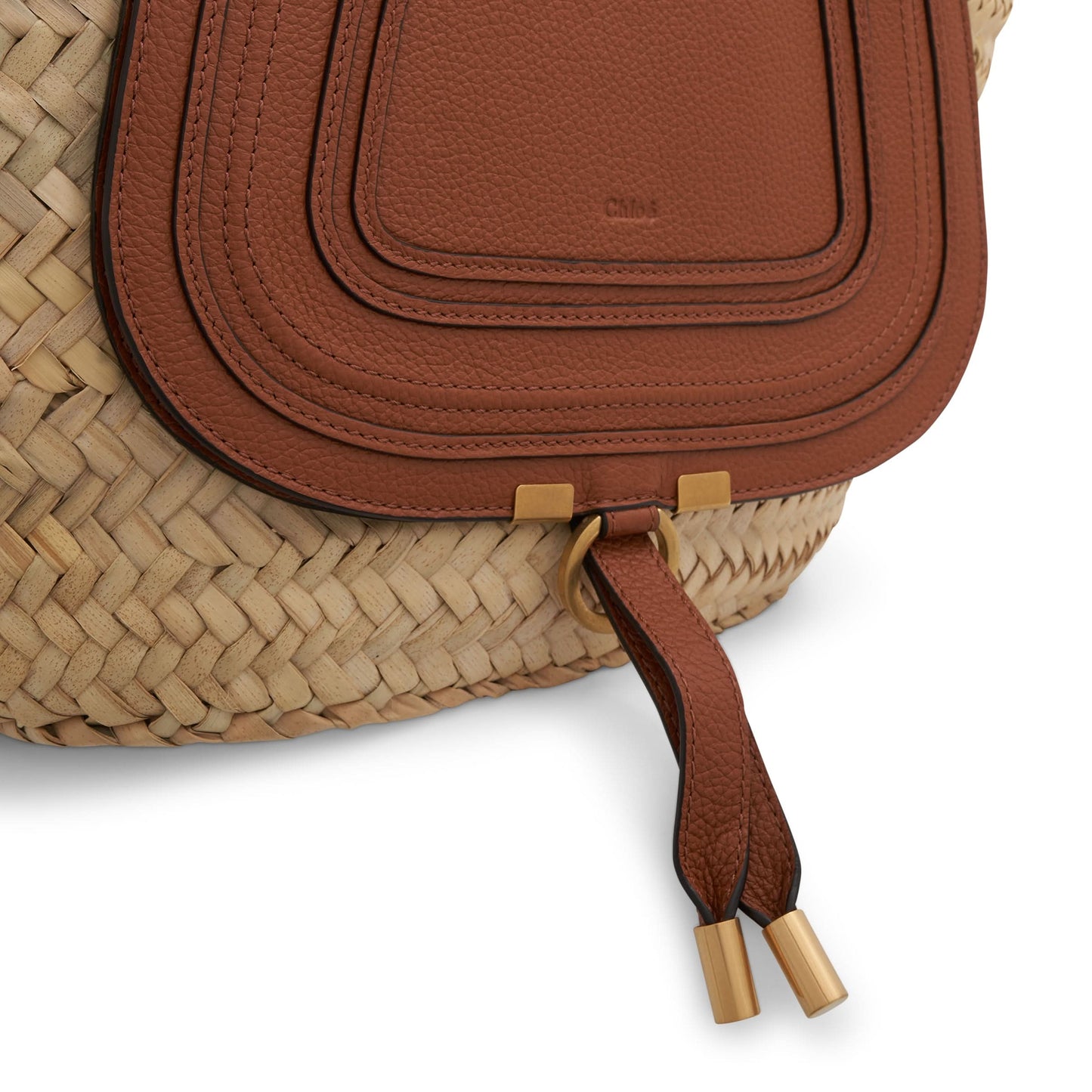 Medium Marcie Basket Bag in Tan