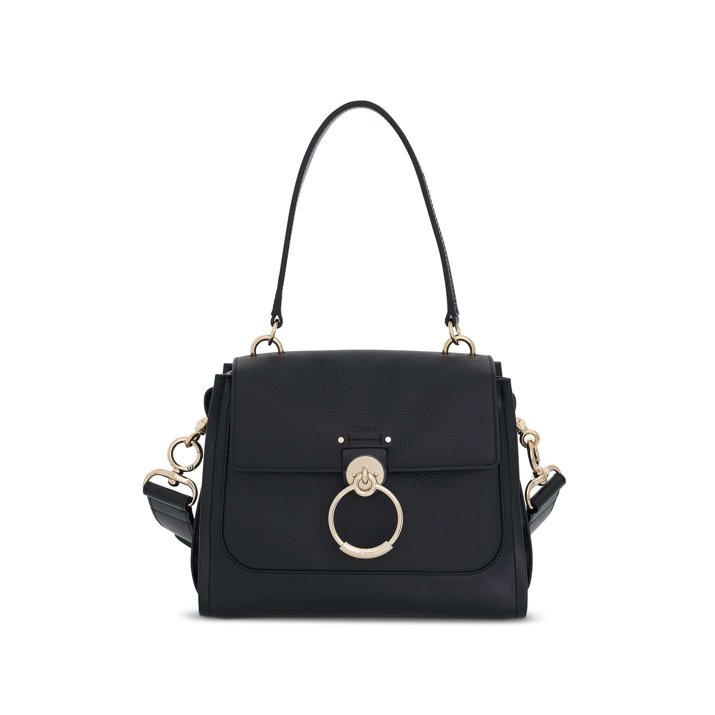 Small Tess Day Bag in Grained 
Shiny Calfskin in Black