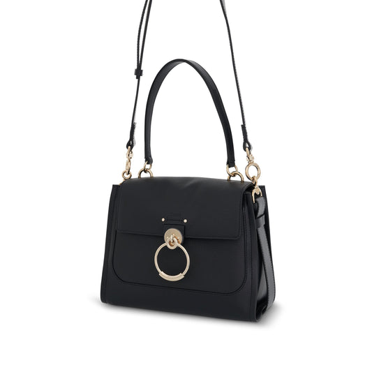 Small Tess Day Bag in Grained 
Shiny Calfskin in Black