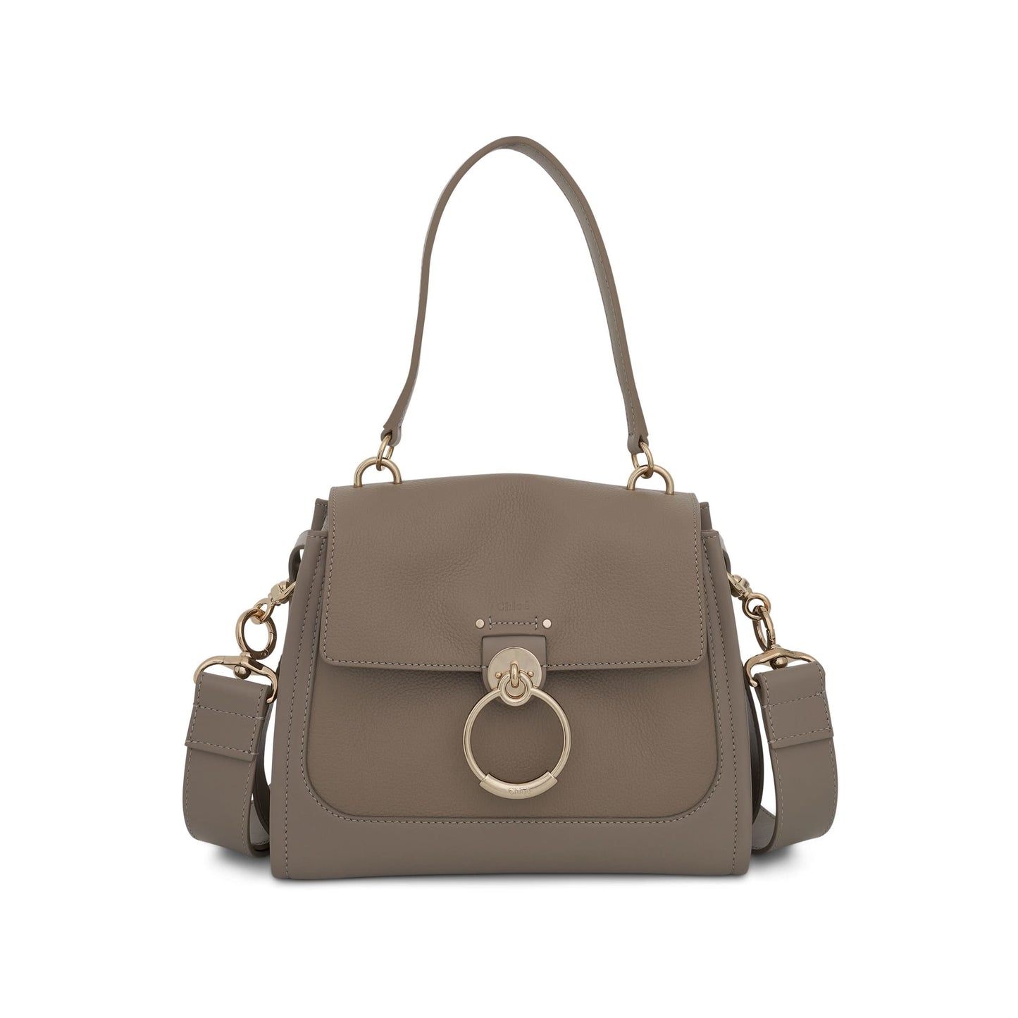 Small Tess Day Bag in Grained 
Shiny Calfskin in Motty Grey