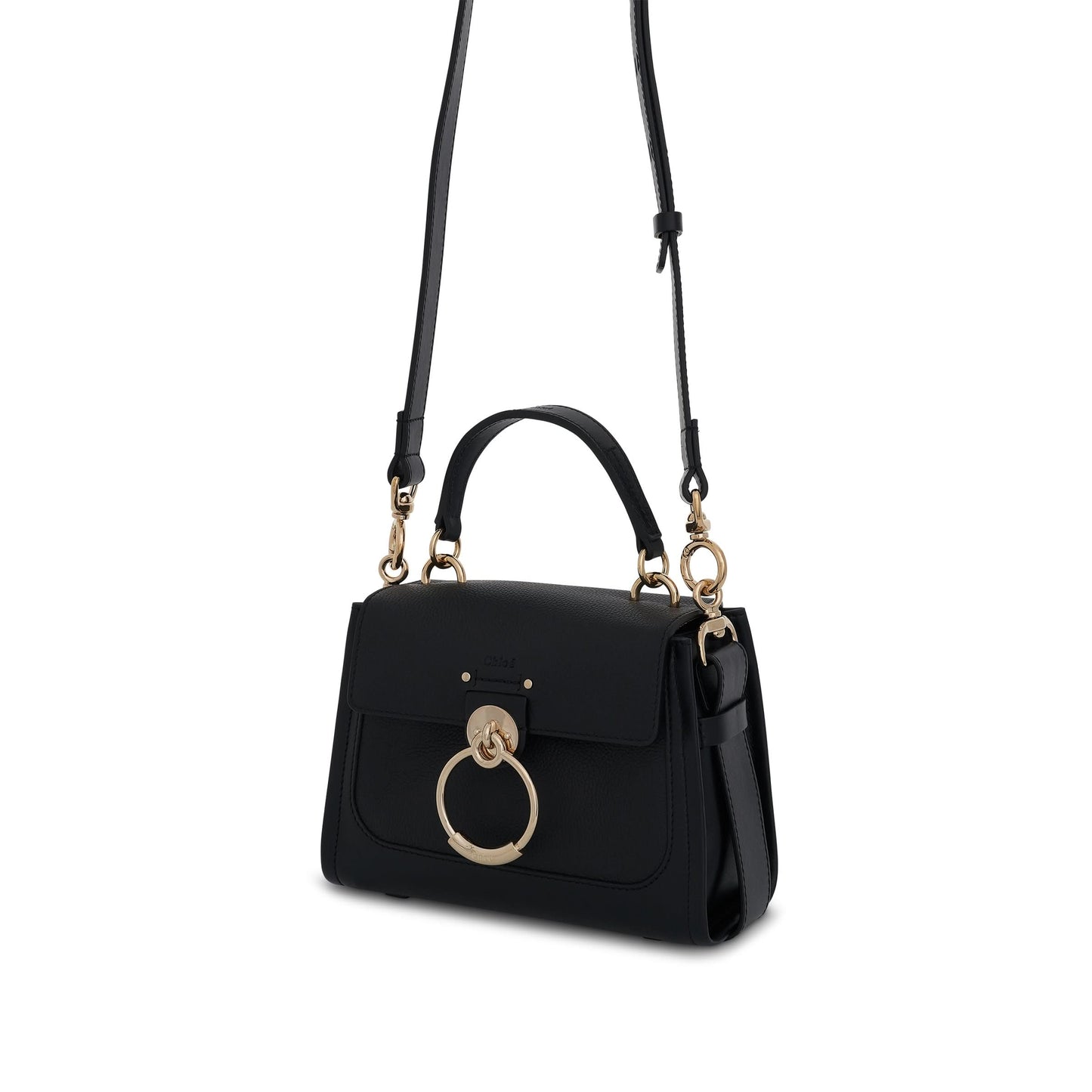 Mini Tess Day Bag in Grained 
Shiny Calfskin in Black