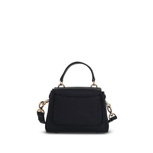 Mini Tess Day Bag in Grained 
Shiny Calfskin in Black