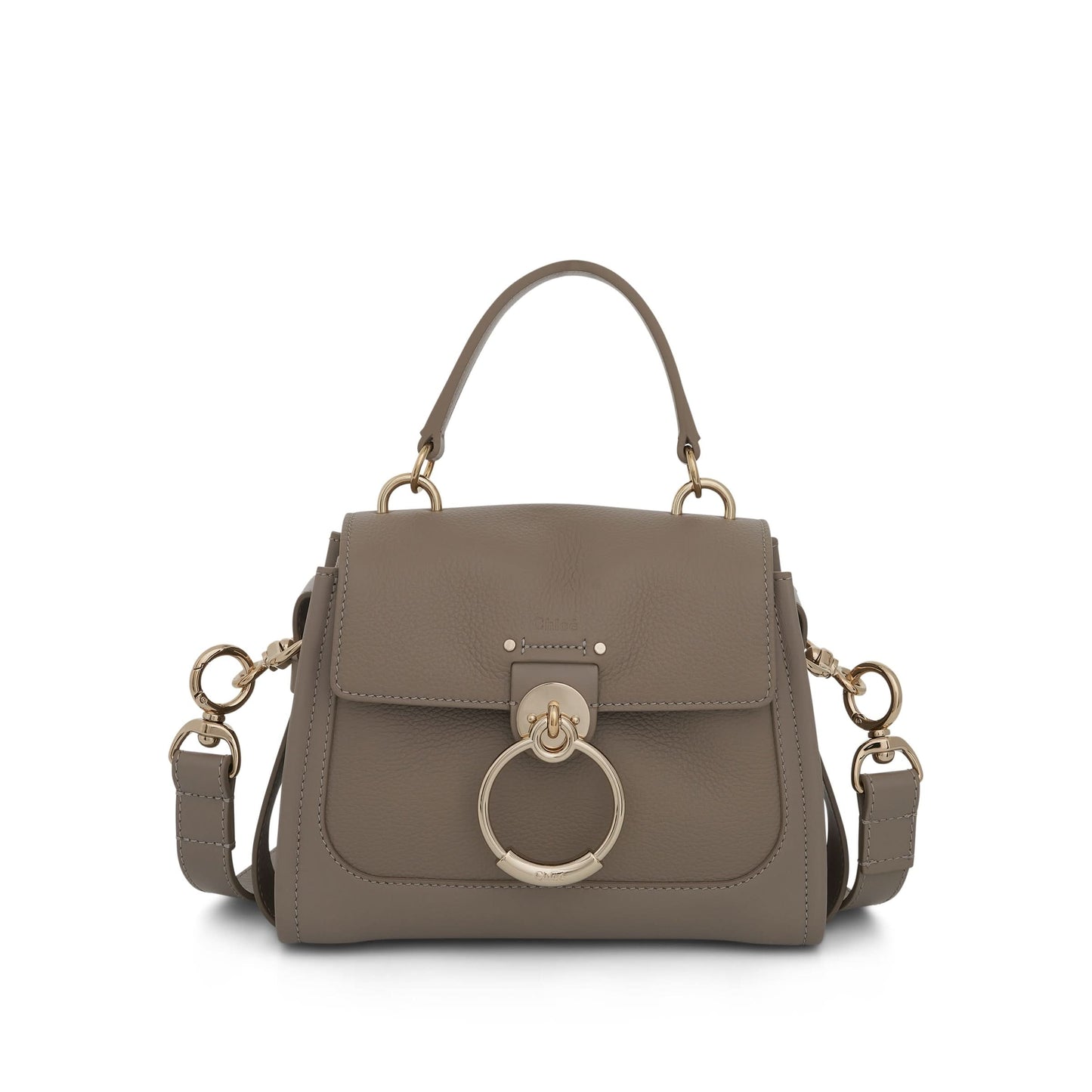 Mini Tess Day Bag in Grained 
Shiny Calfskin in Motty Grey