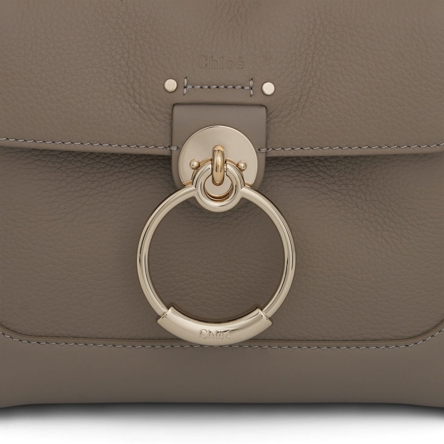 Mini Tess Day Bag in Grained 
Shiny Calfskin in Motty Grey