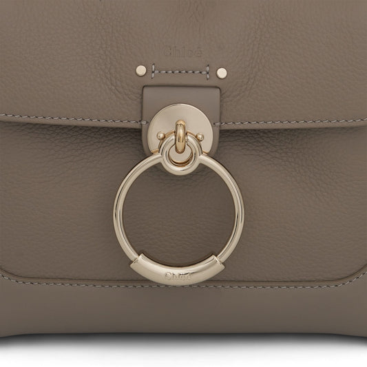 Mini Tess Day Bag in Grained 
Shiny Calfskin in Motty Grey