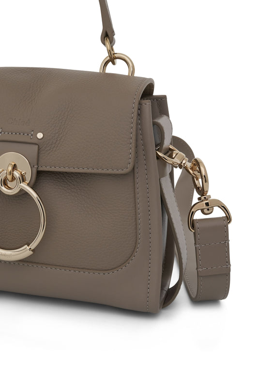 Mini Tess Day Bag in Grained 
Shiny Calfskin in Motty Grey