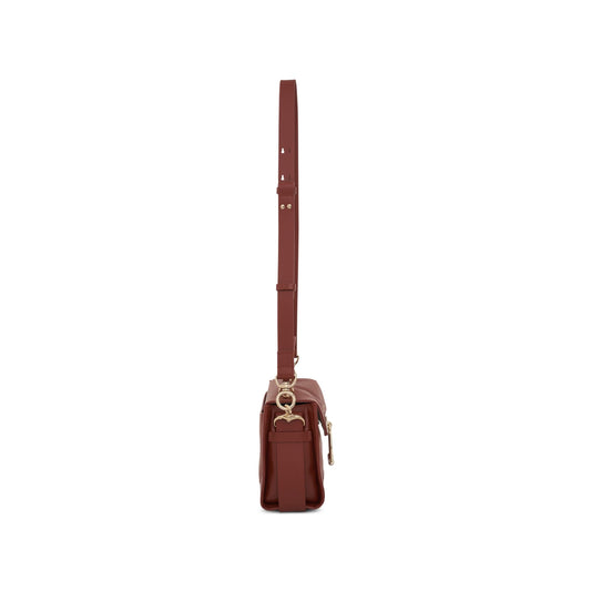 Mini Tess Day Bag in Grained 
Shiny Calfskin in Sepia Brown