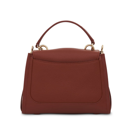 Mini Tess Day Bag in Grained 
Shiny Calfskin in Sepia Brown