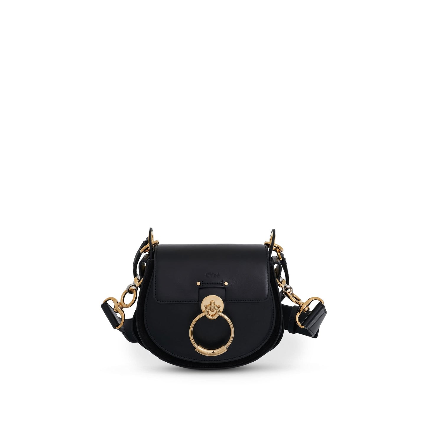 Small Tess Bag in Shiny 
Suede Calfskin in Black