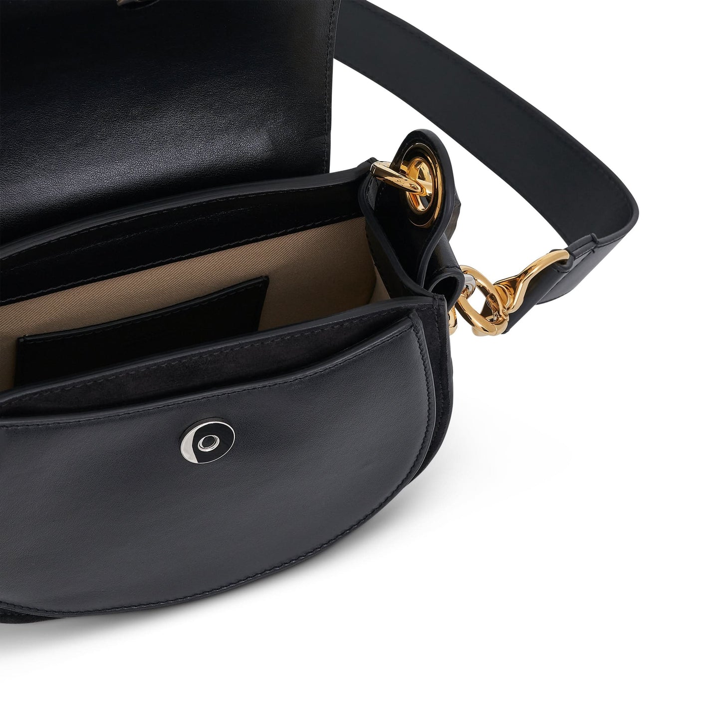 Small Tess Bag in Shiny 
Suede Calfskin in Black