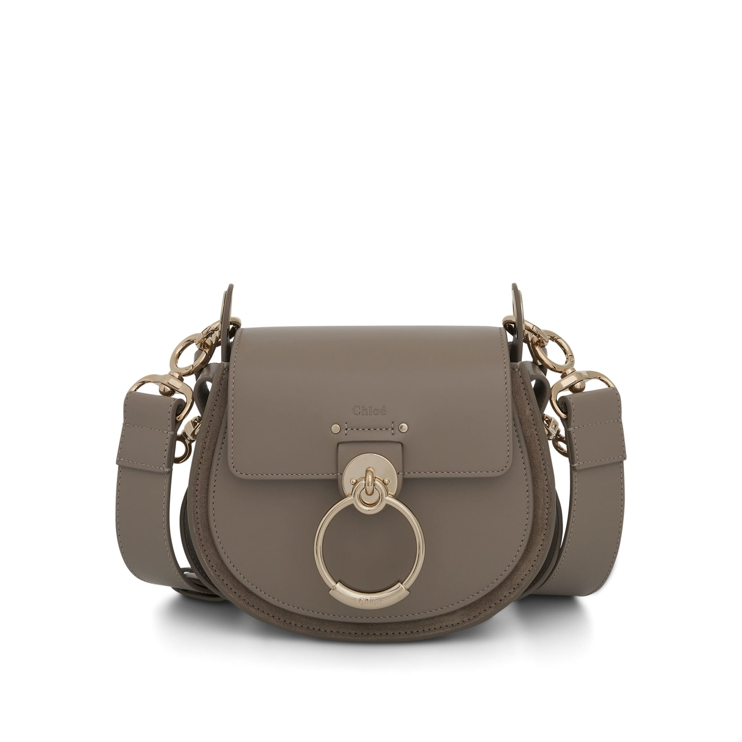 Small Tess Bag in Shiny 
Suede Calfskin in Motty Grey