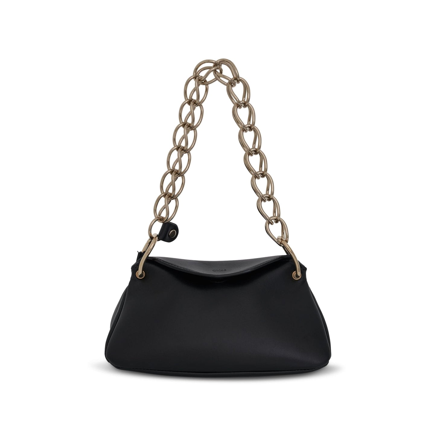 Small Juana Day Bag in Shinny Calfskin in Black