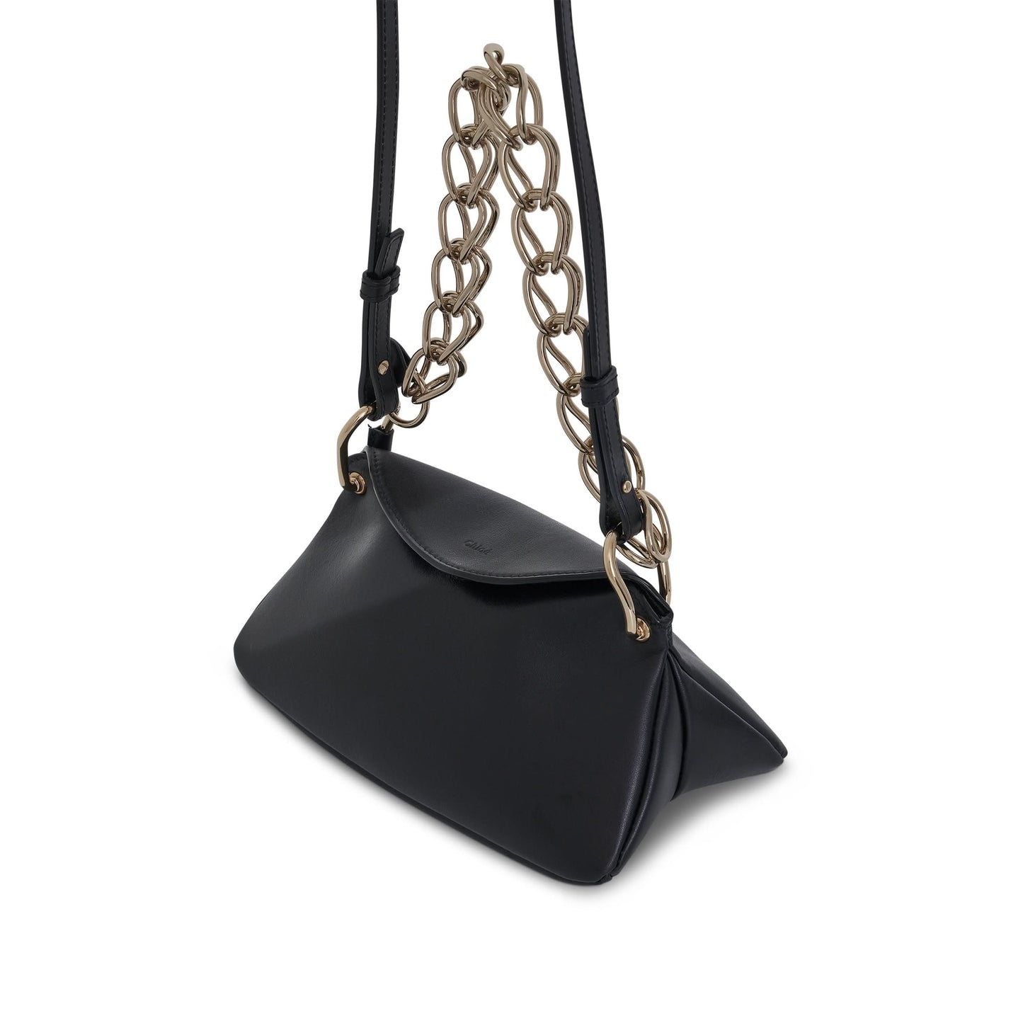 Small Juana Day Bag in Shinny Calfskin in Black