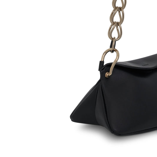 Small Juana Day Bag in Shinny Calfskin in Black