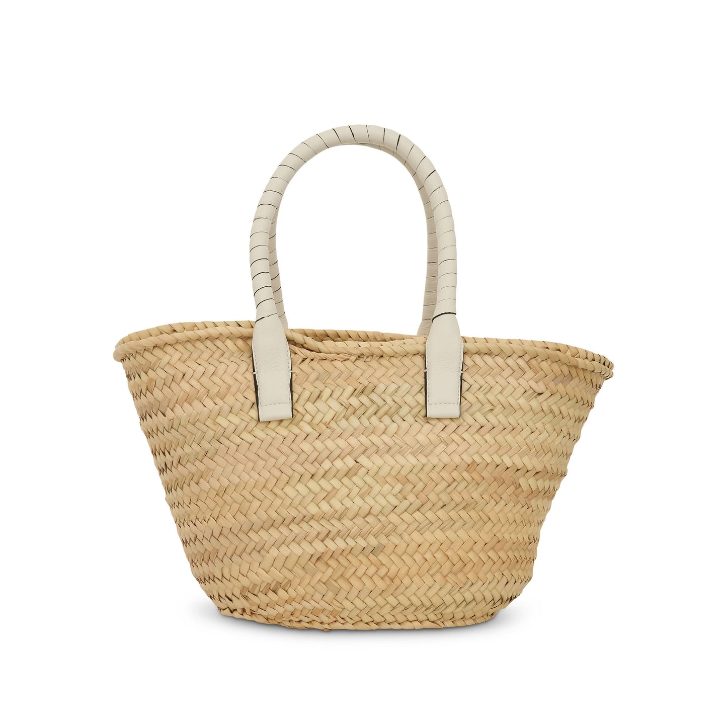 Medium Marcie Basket Bag in Raffia 
Calfskin in White