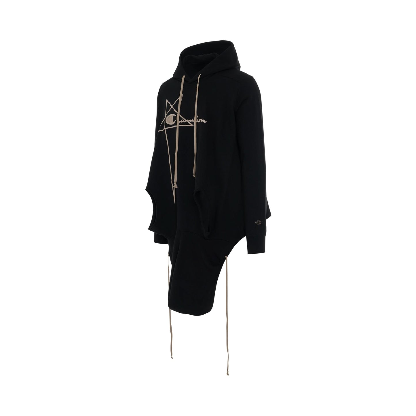 Rick Owens x Champion Banana Hoodie in Black