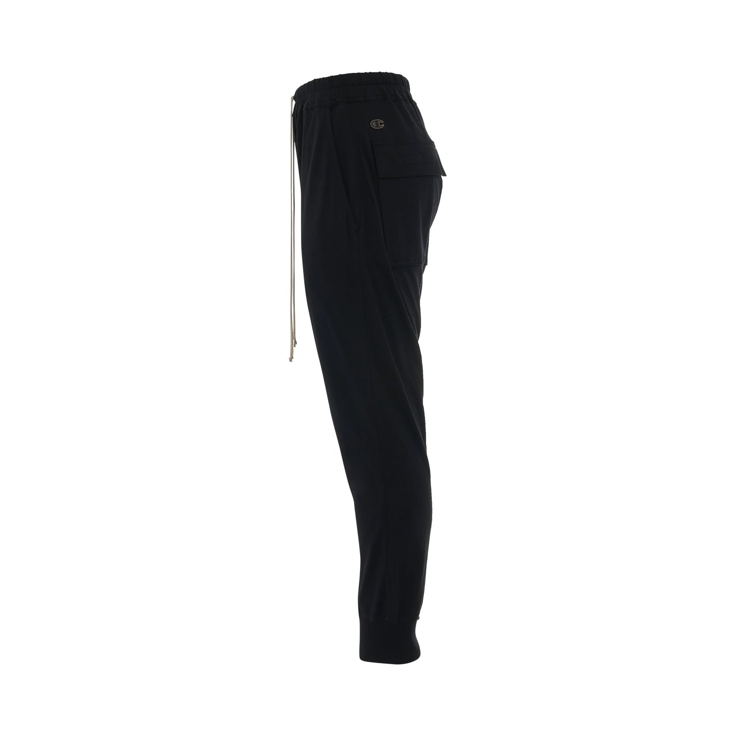 Rick Owens x Champion Prisoner Cotton Drawstring Pants in Black