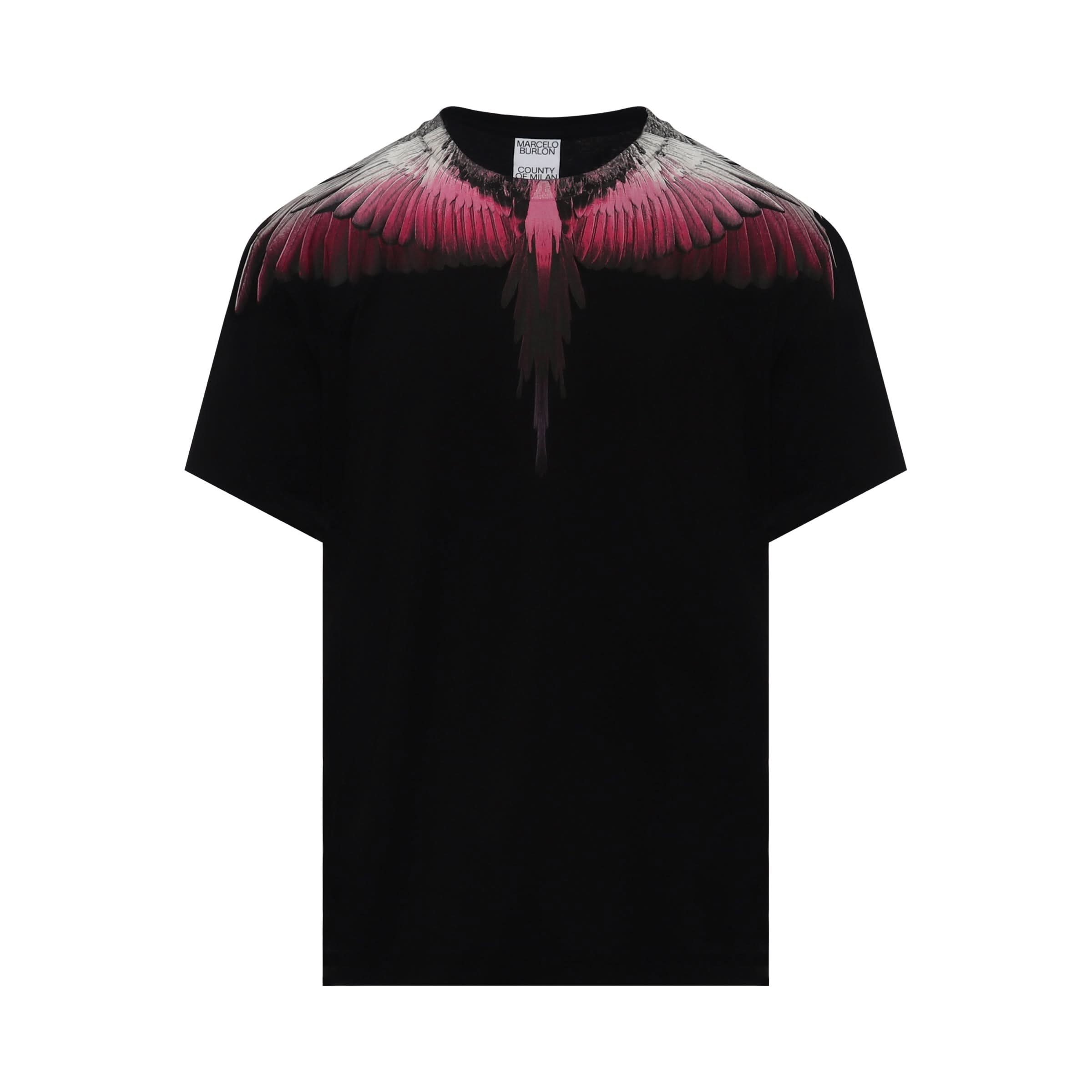 Classic Wings Print T-Shirt in Fuchsia