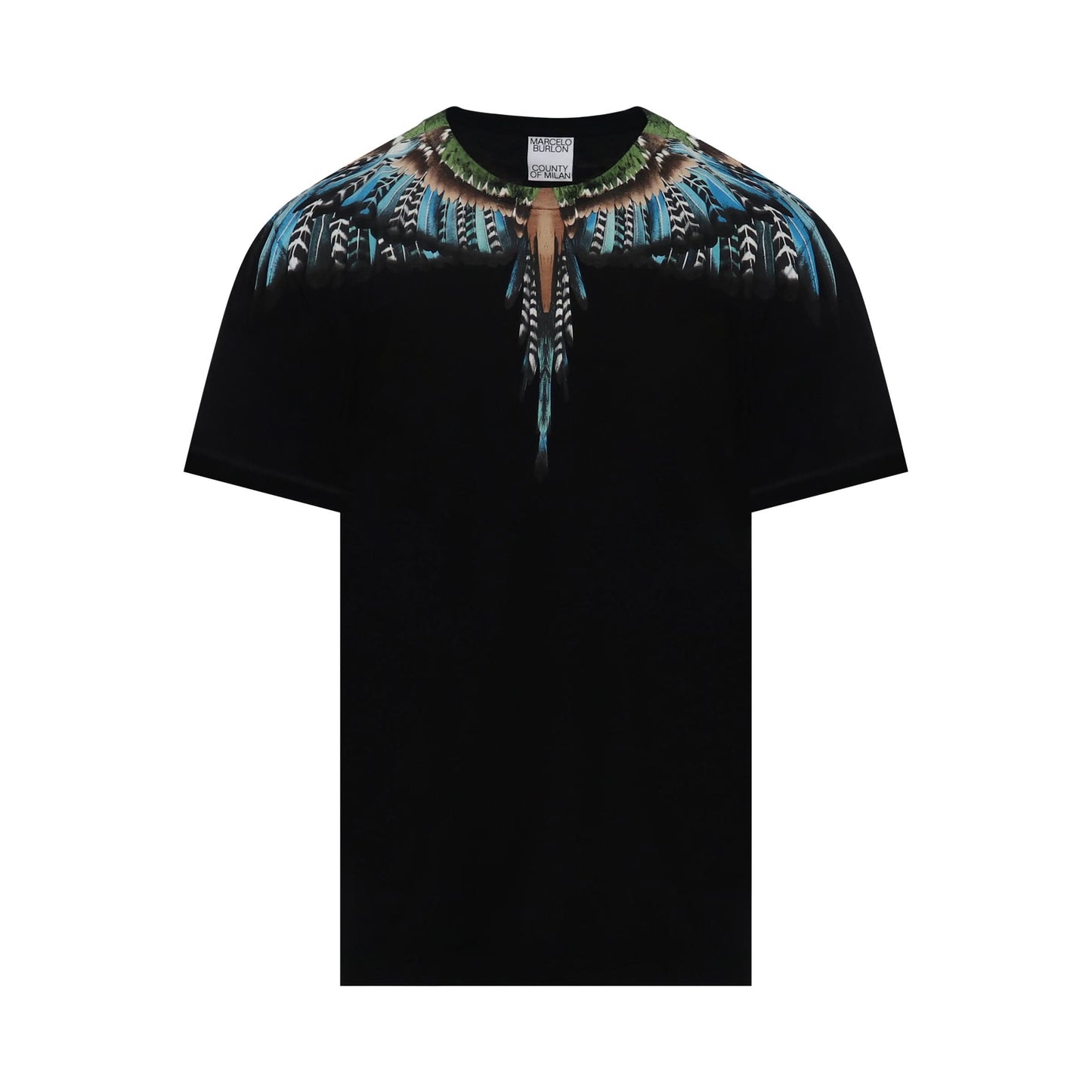 Grizzly Wings Print T-Shirt in Black