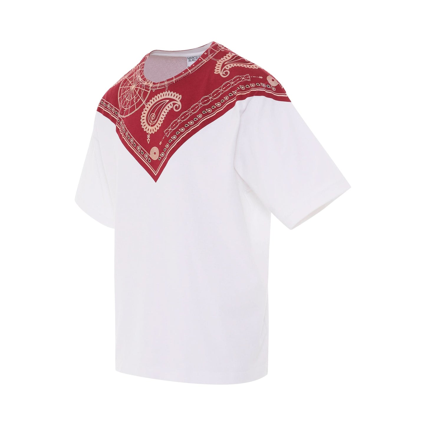 Bandana Oversized T-Shirt in White/Red