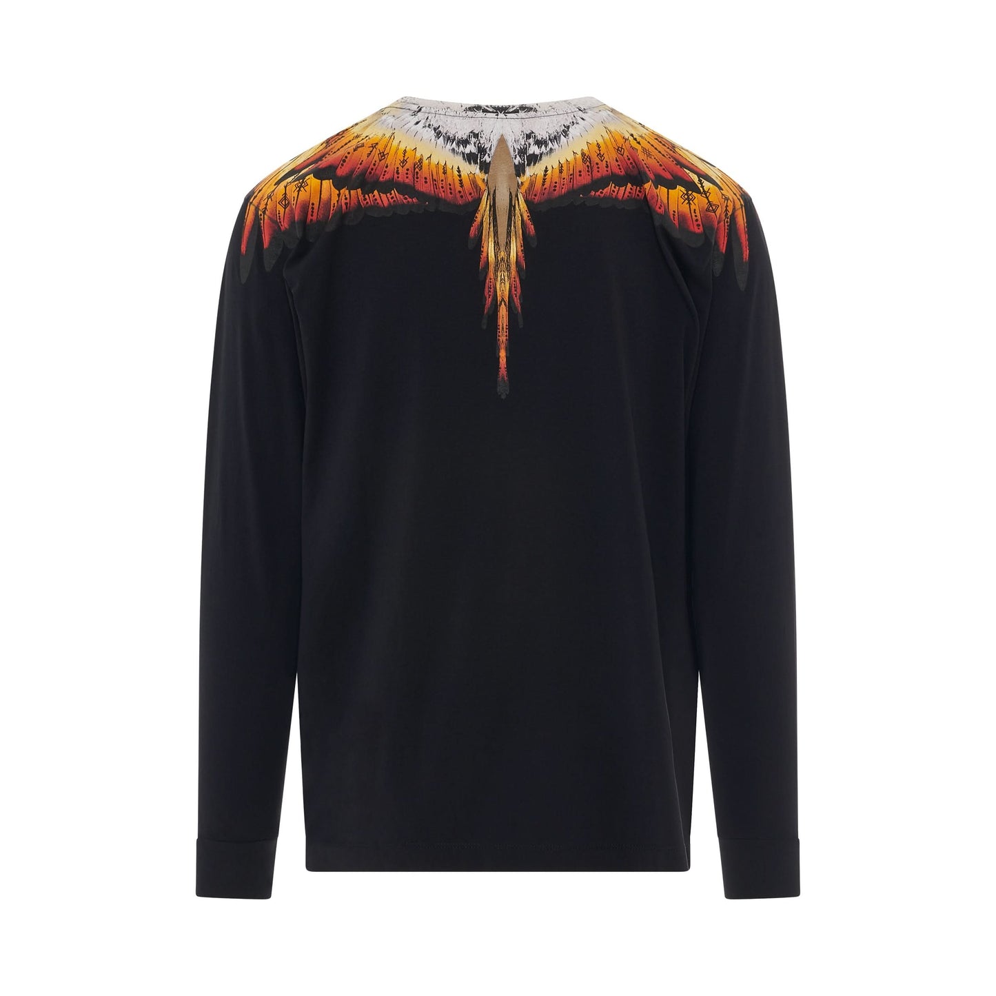 Solfolk Wings Regular Long Sleeve T-Shirt in Black/Red