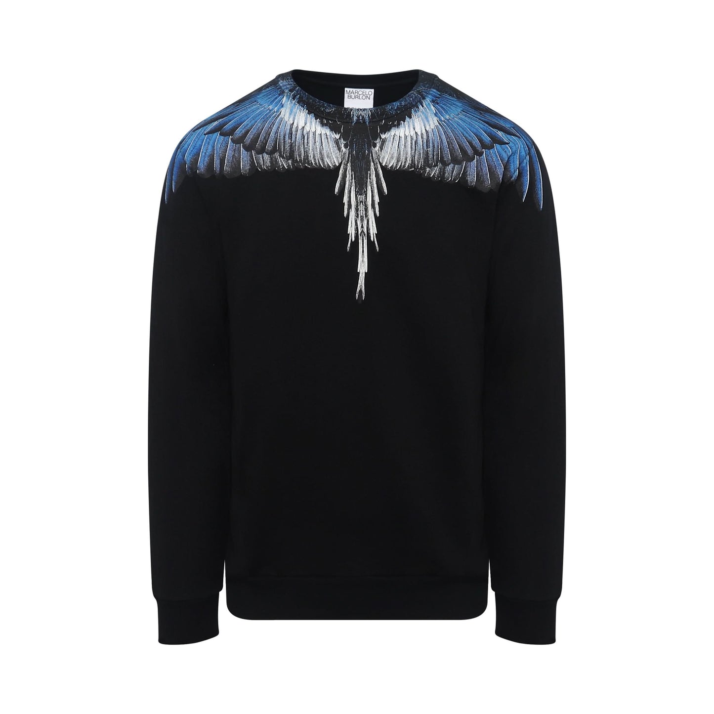 Classic Wings Print Sweatshirts in Black/Blue