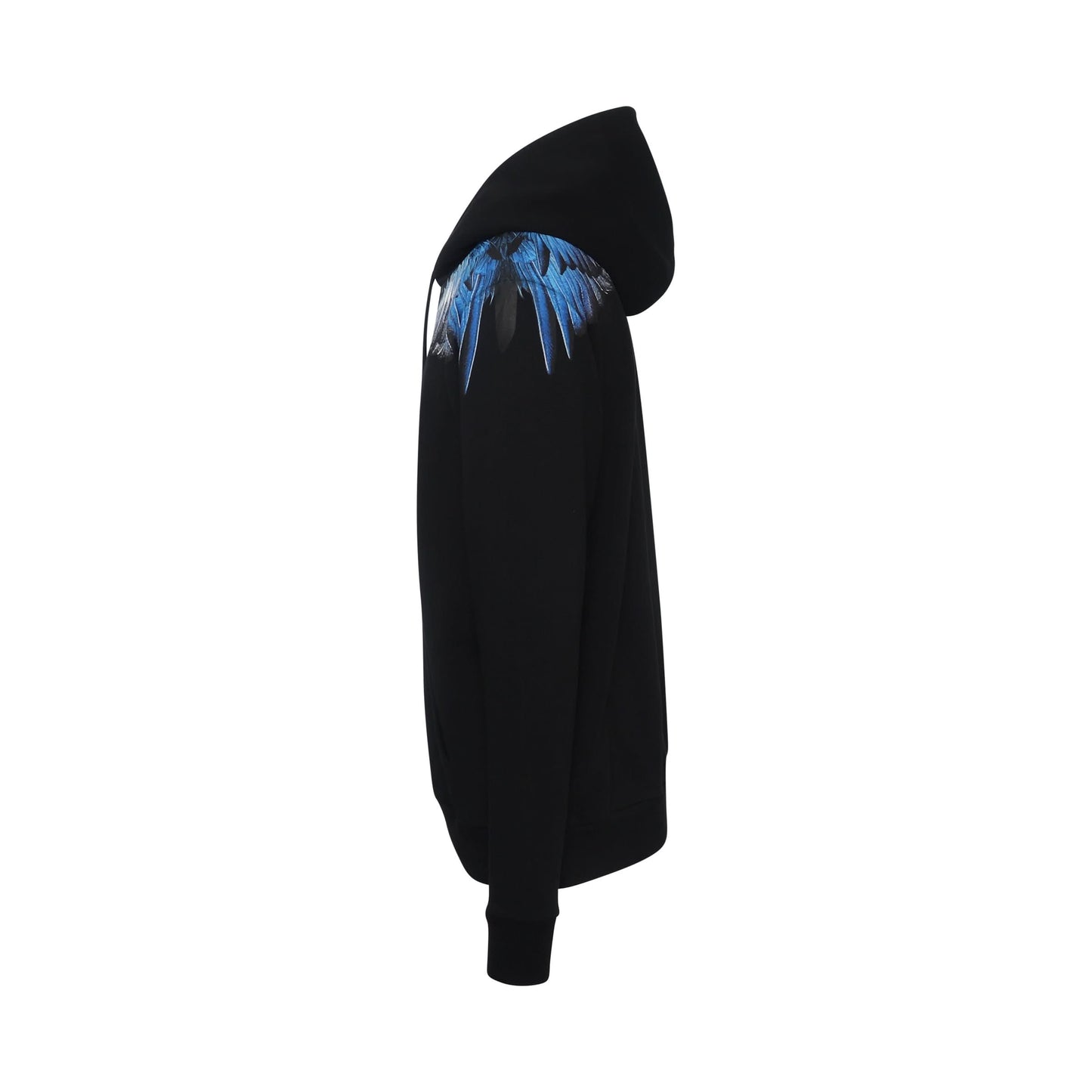 Classic Wings Print Hoodies in Black/Blue