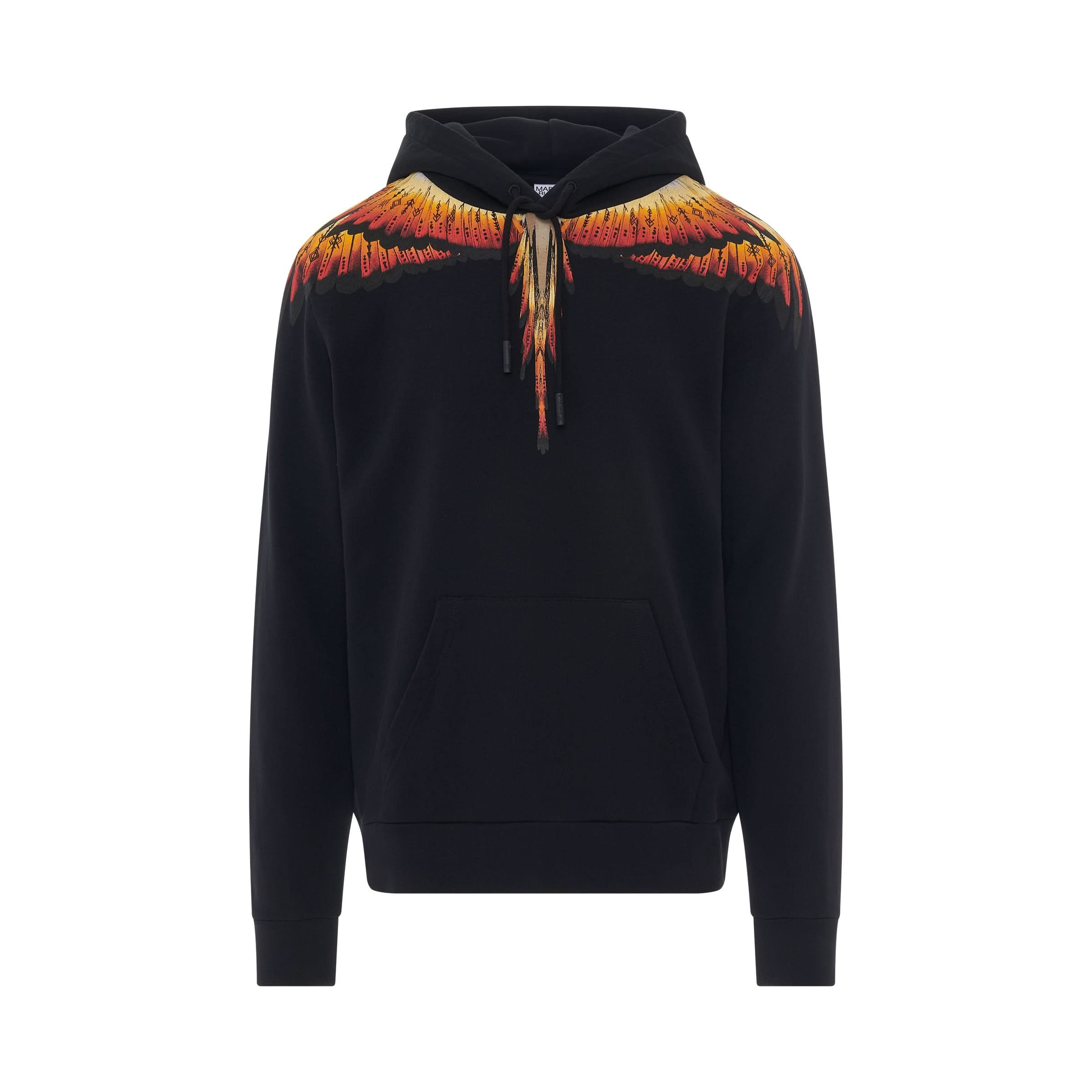 Solfolk Wings Regular Hoodie in Black/Red