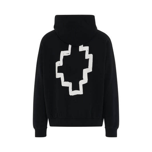 Tempera Cross Oversized Hoodie in Black